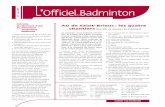 Extraits AG de Saint-Brieuc : les quatre chantiersn 2 - juin 2007 - l’ofﬁciel du badminton - journal ofﬁciel de la fédération française de badminton cahier vie fédérale