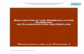 REALISATION D UNE NOMENCLATURE COMMUNE DE … · 2019-06-02 · ☺ Une Nomenclature Commune de Classification de ces emplois (NCCE) ... sur la grille des classifications et rémunérations
