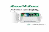 Rain+Birdt...4 Programmateur ESP-TM2 F Installation Fixation du programmateur REMARQUE : Choisissez un emplacement appro - prié pour la fixation, à proximité d'une prise murale