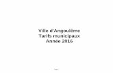 Ville d'Angoulême Tarifs municipaux Année 2016 · 2015-12-21 · La passion des papetiers (Fumées du Nil n° 6) Unité 10,00 € 10,00 € 10,00 € 10,00 € Imaginaires d'usines