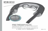 PRO THERAPY ELITE PROTERAPIA ELITE PRO THERAPY ELITE SHIATSU · The Pro Therapy Elite Shiatsu and Vibration Neck Massager is powered by a 120-volt power cord. PRO THERAPY ELITE SHIATSU