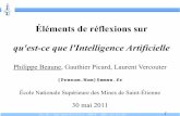 Éléments de réflexions sur qu'est-ce que l'Intelligence ...picard/cours/1A/IA/C2-iaPoleXXI30mai2011.pdf · Préhistoire de l'IA 2/2 Neurosciences (de 1861 Broca à -) Fonctionnement