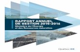 RAPPORT ANNUEL DE GESTION 2015-2016Le Rapport annuel de gestion 2015-2016 du ministère de l’Énergie et des Ressources naturelles (MERN) couvre la période du 1 er avril 2015 au