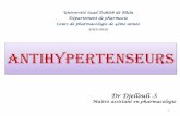 Université Saad Dahleb de Blida Département de pharmacie ...univ.ency-education.com/uploads/1/3/1/0/13102001/pharm09_pharm… · III. Médicaments antihypertenseurs Antihypertenseurs