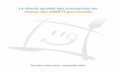 La charte qualité des entreprises du réseau des ARRÊTS gourmands · 2015-02-09 · Page i Préambule La présente charte qualité est le document clé auquel adhèrent toutes les