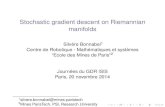 Stochastic gradient descent on Riemannian manifolds - GdR MIAgdr-mia.math.cnrs.fr/events/optimgeo-14/program/slides/  · PDF file Stochastic gradient descent on Riemannian manifolds,