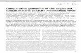 Comparative genomics of the neglected human malaria ... · Comparative genomics of the neglected human malaria parasite Plasmodium vivax Jane M. Carlton1,2, John H. Adams3, ... Australia.