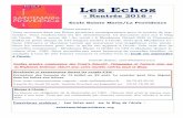 Les Echos - WordPress.com...Les Echos « Rentrée 2016 » Ecole Sainte Marie/La Providence Chers parents, Vous trouverez dans ces Echos plusieurs renseignements pour la rentrée de