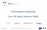 Présentation générale LEIT€¦ · Présentation générale TIC dans H2020 - Paris 22/01/14 -2 Sommaire 1. TIC H2020 dans le panorama du soutien public européen 2. La participation