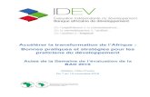 Accélérer la transformation de l’Afriqueidev.afdb.org/sites/default/files/documents/files/Report on 2016 IDEV... · 4 b.) Éclairer l’Afrique et l’alimenter en énergie :