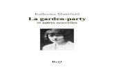 Katherine Mansfield La garden- Katherine Mansfield La garden-party et autres nouvelles Traduit de l¢â‚¬â„¢anglais