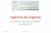Ingénierie des Exigences - IAE Paris Alumni · Bonnes pratiques d’ingénierie des exigences (2/3) Elucider et analyser •Activités souvent négligées, voire inexistantes dans