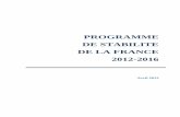 PROGRAMME DE STABILITE DE LA FRANCE 2012 … stabilite...Programme de stabilité de la France 2012-2016 4 1. Vue d’ensemble L’économie française a retrouvé un certain dynamisme
