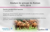 Analyse de groupe vache-veau du Kansas 1975-2014 · Plan de présentation 1. Analyse de groupe du Kansas 2. Opportunités ou occasions économiques de travailler sur plusieurs facteurs