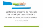 Conférence bretonne de l’énergie GT «Energies renouvelables» · Partie I : les potentialités des énergies renouvelables en Bretagne Le potentiel éolien terrestre La méthanisation