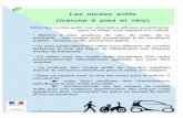 Les modes actifs (marche à pied et vélo) · PDF file La Marche-à-pied Le vélo Mise à disposition de vélos et vélos à assistance électriqueVélyon à la Roche sur Yon (85)
