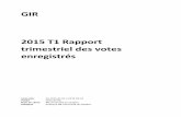 GIR 2015 T1 Rapport trimestriel des votes enregistrés · 2016-03-29 · Entreprise Bombardier Inc. (BBD.A) CUSIP 097751200 Date d'assemblée 2015-03-27 Type d'assemblée Extraordinaire