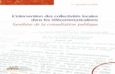 L’intervention des collectivités locales dans les ... · 2004 une consultation sur l’intervention des collectivités territoriales dans le secteur ... d’obtention d’offres