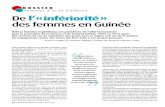 De l’« infériorité des femmes en Guinée€¦ · Ses priorités sont la promotion des droits de l’Homme, l’égalité de genre, l’autonomisation des filles et des femmes
