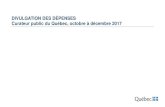 Divulgation des dépenses - Octobre à décembre 2017. · Excel Fonctions . Directions des communications, territoriale Sud, de l’administration des patrimoines, du développement