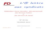 L'@ lettre aux syndicatssrenaudon.free.fr/lettre aux syndicats/2013/l_lettre_aux... · 2016-05-31 · L'@ lettre aux syndicats Fédération Force Ouvrière des personnels des Services