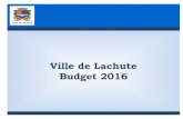 Ville de Lachute Budget 2016€¦ · 2016 2015 Variations % Paiement comptant immobilisations et autres 337 800 $344 200 $ 6 400 $ 1,9% TOTAL 21 116 100 $21 653 800 $ 537 700 $ 2,5%