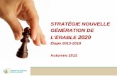 Stratégie nouvelle génération de l'érable 2020...Plan de la présentation Stratégie Nouvelle génération de l’érable 2020 1. Les origines 2. La vision et les objectifs 3.