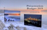 Présentation Budget 2019 - Baie-Comeau · Réseau cyclable 10 000 $ Réfection des stations de pompage SP-1, SP-2, SP-6, SP-7 et étangs (2) 2 765 000 $ Compteurs d’eau et leture