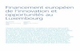Financement européen de l'innovation et opportunités au ... · financement de l'UE n'a pas été pleinement exploité, comme le montrent les tableaux suivants. Pourtant, de nombreuses