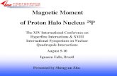 Magnetic Moment of Proton Halo Nucleus P€¦ · 1, Background •Proton-rich unstable nucleus 28P has one proton outside the 27Si Core •The last proton lies in the 2s 1/2 orbital