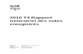 2010 T4 Rapport trimestriel des votes enregistrés · 2010 T4 Rapport trimestriel des votes enregistrés Intervalle De 2010-10-01à 2010-12-31 Publié 2011-01-01 Nom du client Gestion