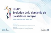RQAP : Évolution de la demande de prestations en …...2020/02/18  · à la situation réelle du client • Obtenir de l’aide pour : • faire une demande de prestations • apporter
