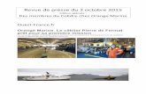 Revue de presse du 2 octobre 2015 - Colidre · 2015-10-03 · Raynald Leconte (Orange Marine) : « Avec le "Pierre de Fermat", nous visons le marché des EMR » Mardi 11 novembre