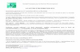 LA LETTRE D’INFORMATION 2014 info 2014.pdf · Association agréée de protection de l’environnement Université de Strasbourg 11, rue du Maréchal Juin – BP 68 – F 67046 STRASBOURG