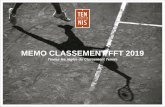 Toutes les règles du Classement Tennis · MEMO CLASSEMENT FFT –2019 7 MON ESPACE TENNIS Sur le site FFT, dans « Mon Espace Tennis », il est proposé à chaque compétiteur :
