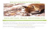 REGLEMENTATION€¦ · reglementation relative aux nuisibles reglementation relative aux nuisibles et a leurs modalites de destruction mise a jour : 22 juillet 2013