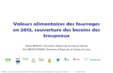 Valeurs alimentaires des fourrages en 2013, couverture des ... · Claire BRAJOT, Chambre d’Agriculture Haute-Vienne Eric BRACONNIER, Chambre d’Agriculture Saône et Loire. ...