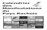 Calendrier des Manifestations du Pays Rochois - Site de l ... · Calendrier des Manifestations du Pays Rochois . JANVIER Vendredi 6 Concours de belote Comité des Fêtes Arenthon