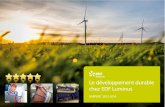 Le développement durable chez EDF Luminus · 2018-02-27 · EDF Luminus 5 Rapport développement durable 2014 Un parc éolien en fort développement, au nord et au sud du pays Un