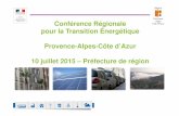 Conférence Régionale pour la Transition Énergétique Provence … · 2015-07-22 · Cela représente un montant de travaux de 774 M€(HT) en 2013 en Provence-Alpes-Côte d’Azur