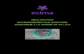 DECLARATION ENVIRONNEMENTALE SANITAIRE CONFORME A …€¦ · Le cadre utilisé pour la présentation de la déclaration environnementale et sanitaire de la ouate de cellulose ECIMA