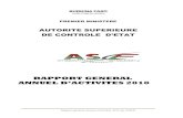 RAPPORT GENERAL ANNUEL D’ACTIVITES 2010 · rapport général annuel d’activités 2010 de l’asce burkina faso unité-progrès-justice premier ministere autorite superieure de