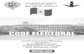 CODE ELECTORAL · 2014-11-17 · DU PRESIDENT DE LA REPUBLIQUE, ET AUX ELECTIONS DES DEPUTES DES CONSEILLERS REGIONAUX,MUNICIPAUX ET RURAUX CHAPITRE PRELIMINAIRE LA COMMISSION ELECTORALE
