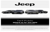 Tarifs Jeep En cours de modification (With MY15)€¦ · Jeep® est une marque déposée de Chrysler Group LLC Jeep® Compass - Tarifs des Model Year 2014 Tarif au : 1er Avril 2014