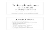 Introduzione a Linuxmembers.ferrara.linux.it/pioppo/ing2002/linux-intro-2x1.pdf · Un po’ di storia Ł 1969, ArpaNET, comunità in rete, futura Internet Ł 1971, UNIX un design