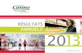 RÉSULTATS ANNUELS - Groupe Casino · Nouvelle année de croissance pour le e-commerce (+16,1 % en volume d’affaires chez Cdiscount y compris la marketplace). Les volumes d’affaires