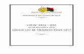 LOI N° 2016 032 - DGFAG · 2019-06-11 · [2] LOI N° 2016 - 032 PORTANT LOI DE FINANCES POUR 2017 EXPOSE DES MOTIFS Madagasikara entre dans la troisième année de mise en °uvre