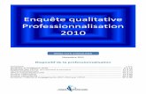 Enquête qualitative Professionnalisation 2010 · 2018-11-09 · 2010. RÉSULTATS CONSOLIDÉS . Novembre 2011 . ... Nombre de Périodes de professionnalisation et DIF conclus au cours