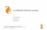 Les INDICES CEEB bois énergie - CIBE · Indices portés par le CEEB, Centre d’Etudes et de l’Economie du Bois ¢ Reconnu par arrêté ministériel depuis 2008, organisme professionnel