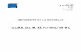 RECUEIL DES ACTES ADMINISTRATIFS · Université de La Rochelle RAA n° 109 08 NOV. 2013 2361 DÉLIBÉRATIONS Délibération n° 2013-11-04-2-1 : Budget rectificatif 2013 n° 2 (BR2)